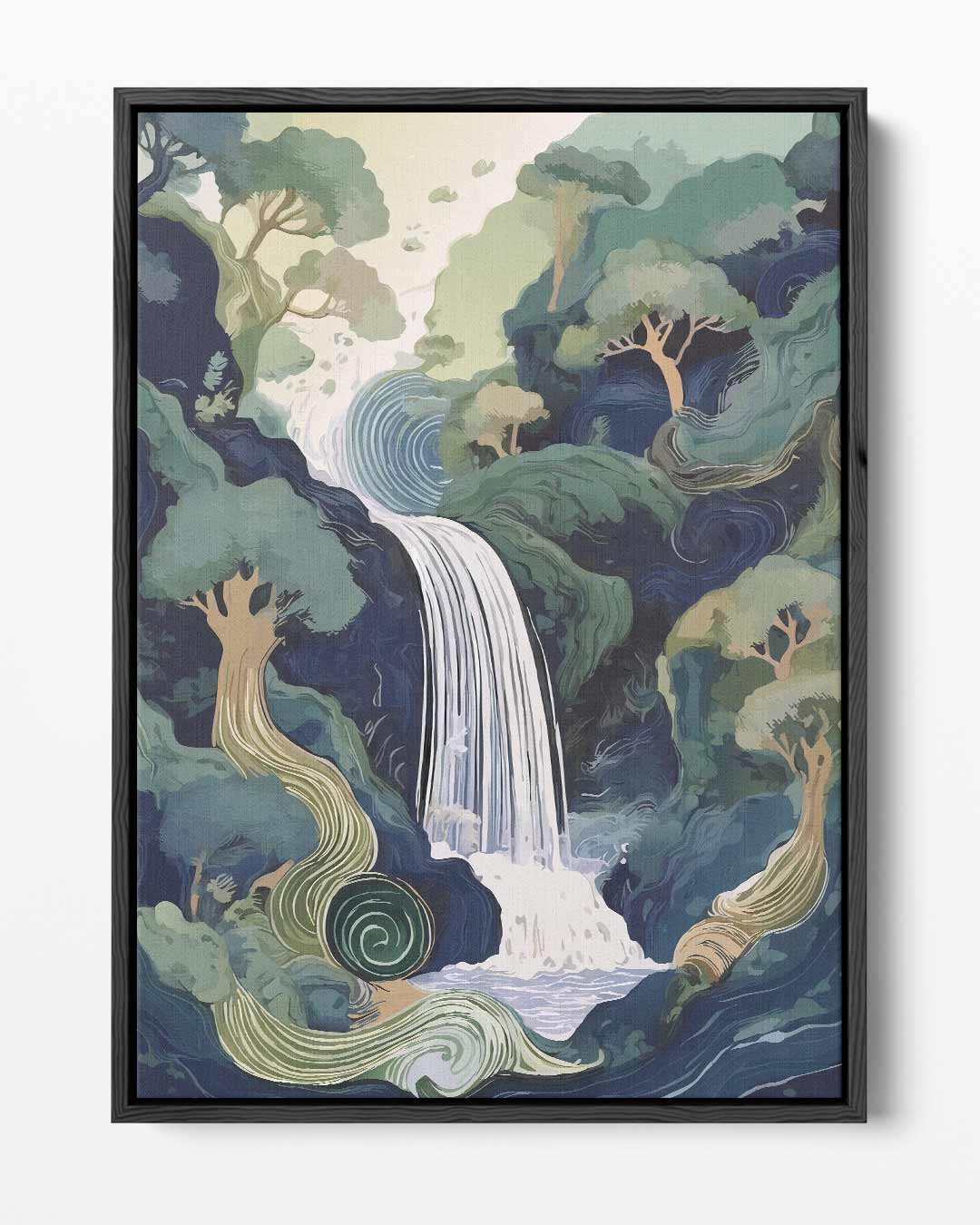 Magische Boswaterval Kunstwerk-canvas-dibond-plexiglas-wanddecoratie-WallArtistic