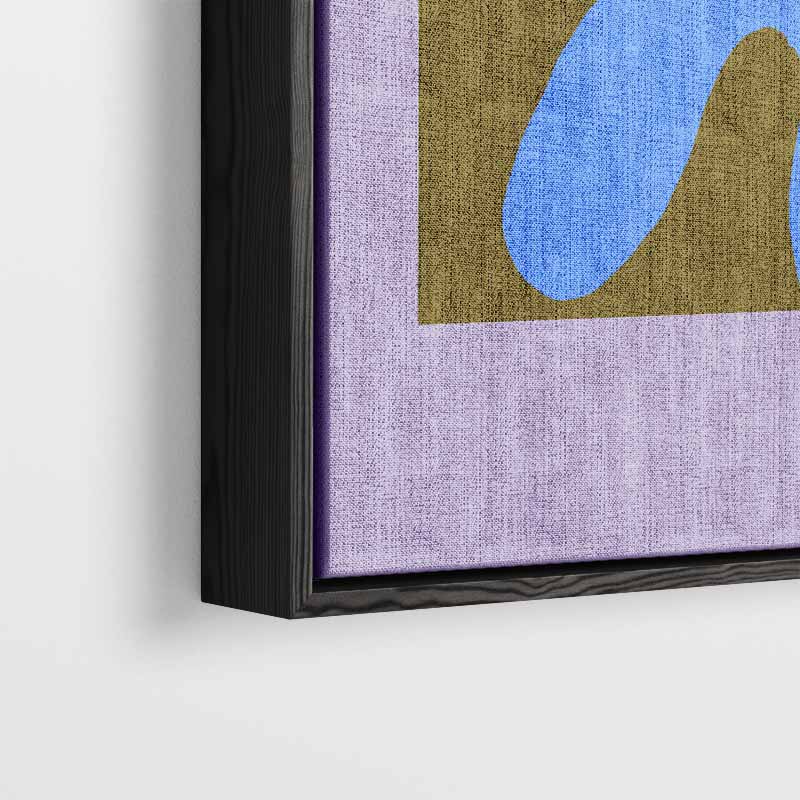 Abstracte Blauw Op Kleurblok Kunstwerk-canvas-dibond-plexiglas-wanddecoratie-WallArtistic