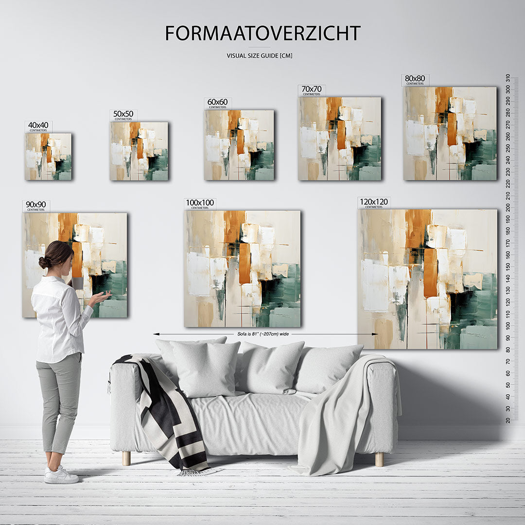Geometrische kleurencompositie Kunstwerk