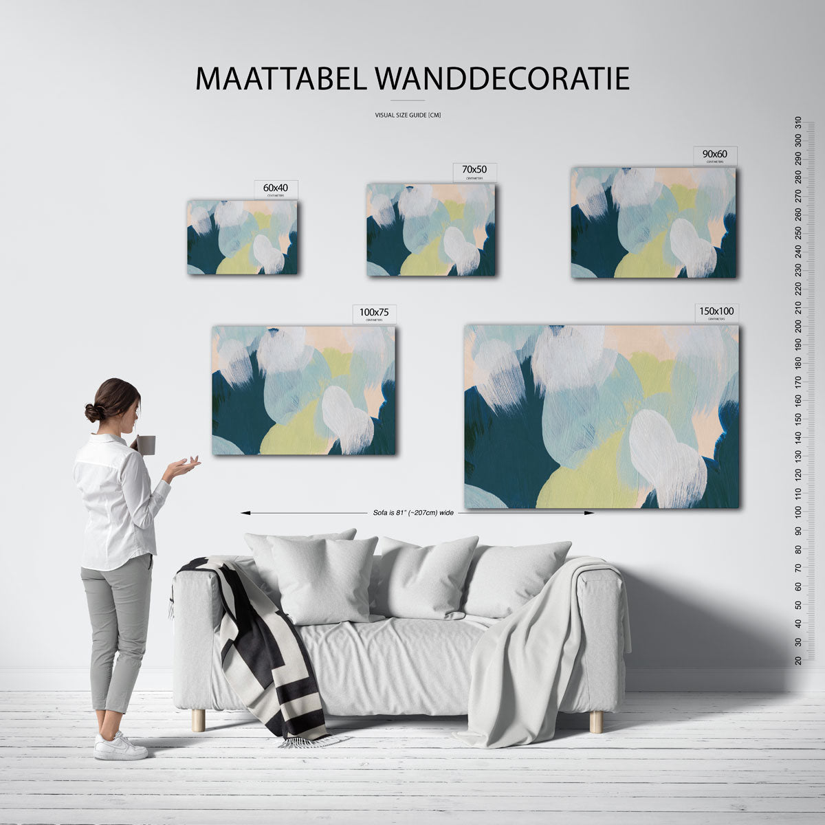 Vloeiende kleurencompositie Kunstwerk