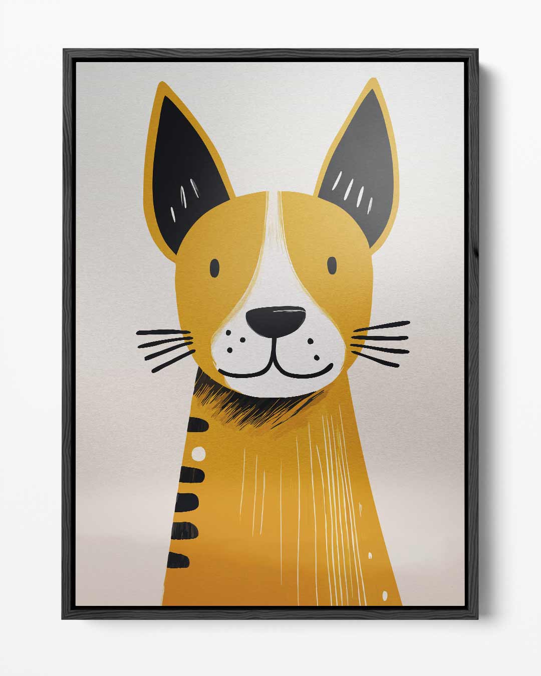 Vrolijke Hondenillustratie Kunstwerk-canvas-dibond-plexiglas-wanddecoratie-WallArtistic