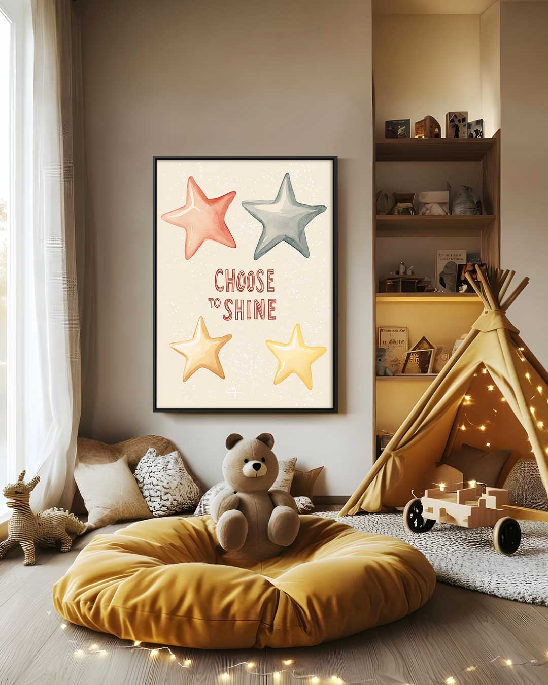 Stralende Sterren Poster Kunstwerk-canvas-dibond-plexiglas-wanddecoratie-WallArtistic