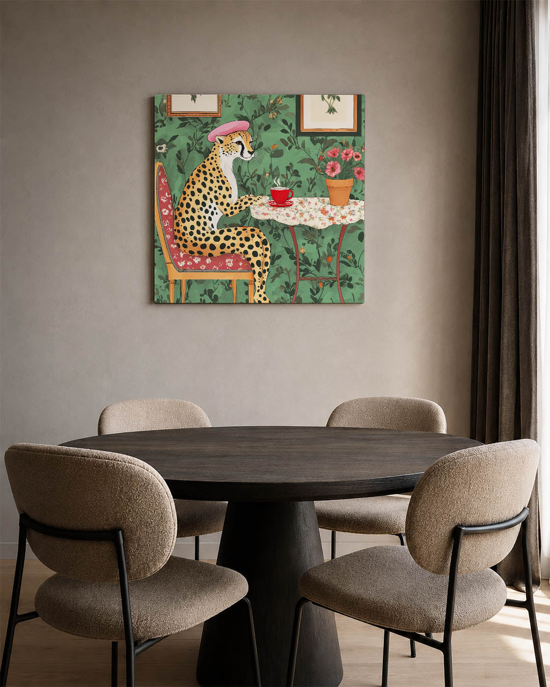 Dierlijke theetijd Kunstwerk