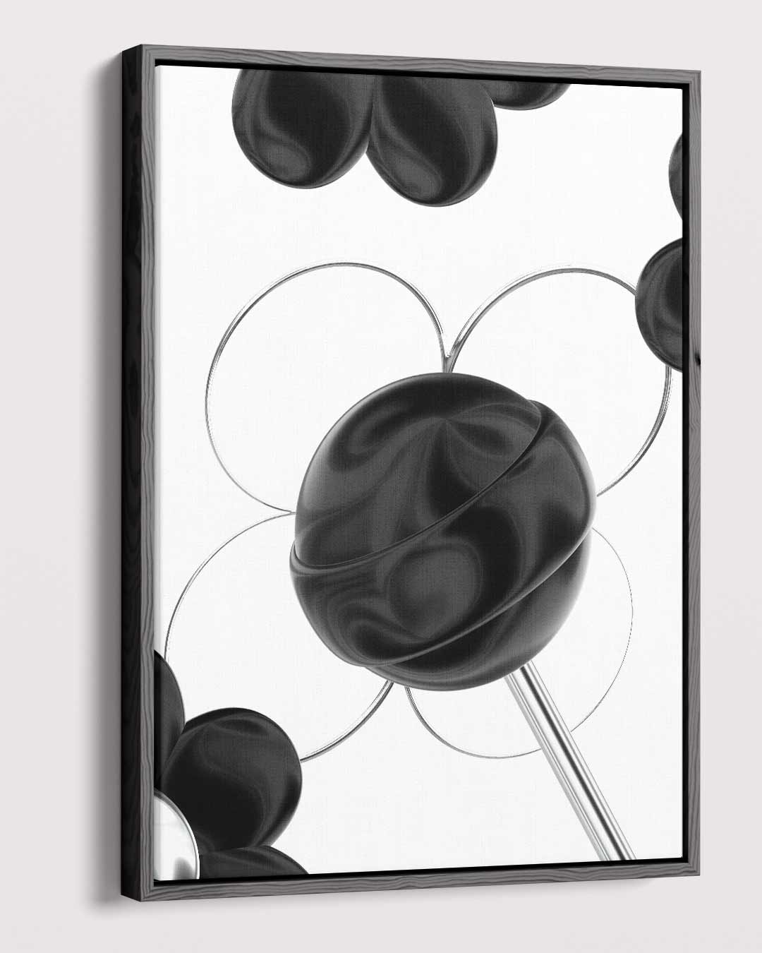 Zwarte Bloemsymfonie Kunstwerk-canvas-dibond-plexiglas-wanddecoratie-WallArtistic