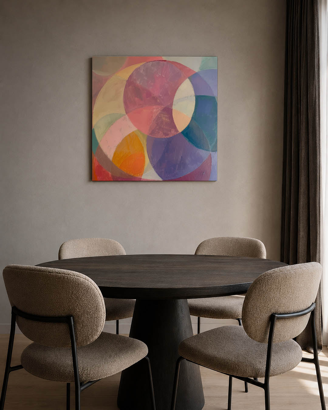 Kleurrijke cirkelvormen Kunstwerk