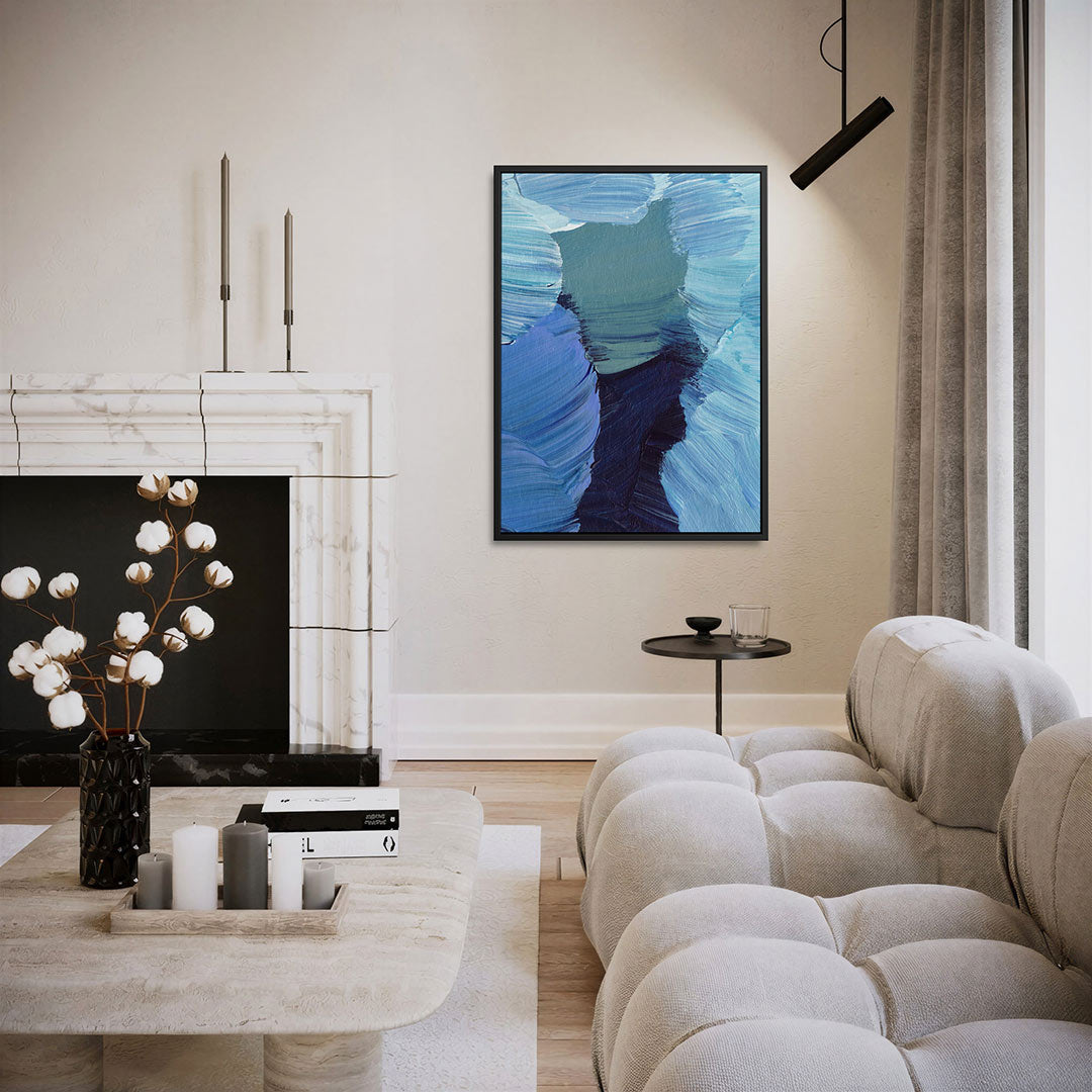 Dynamische blauwtinten Kunstwerk