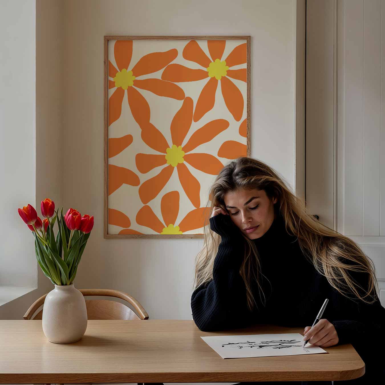 Vrolijke Bloemenposter