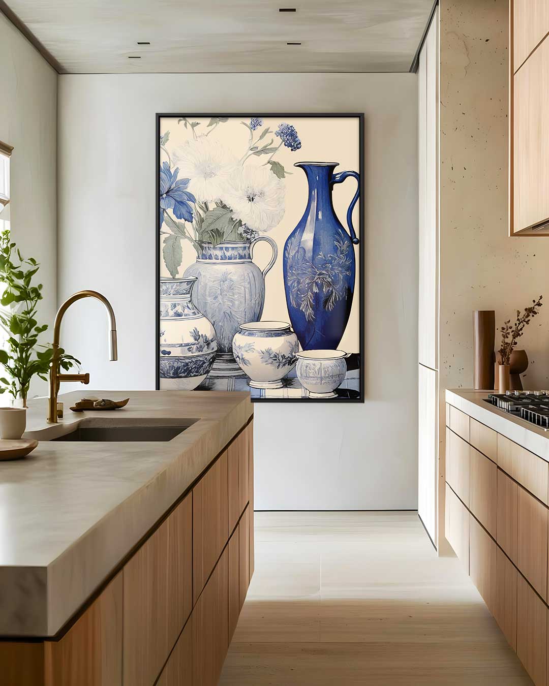 Tijdloze Delfts Blauwe Harmonie Kunstwerk-canvas-dibond-plexiglas-wanddecoratie-WallArtistic