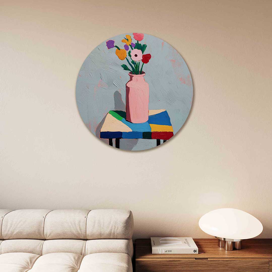 Bloemen in vaas Muurcirkel