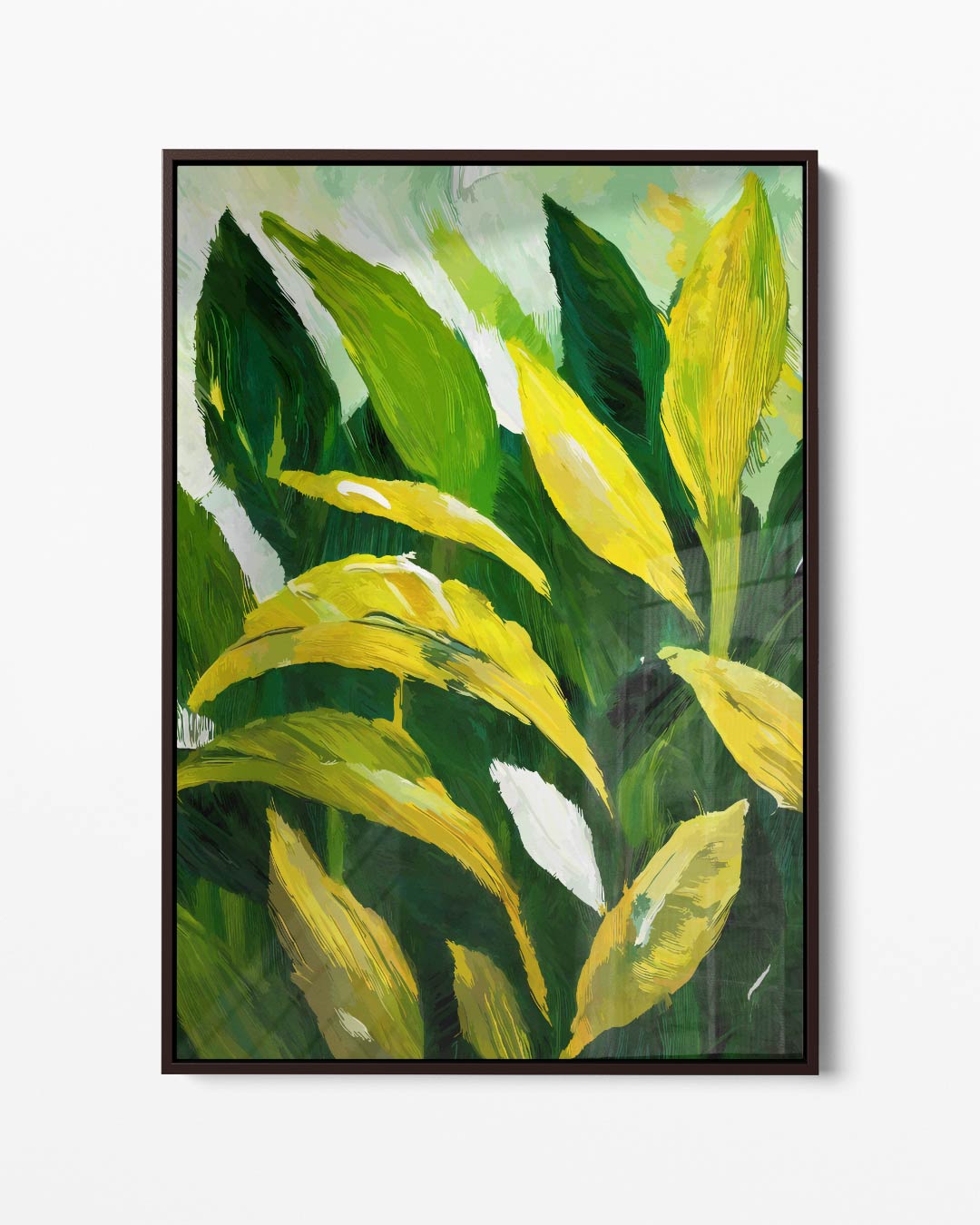 Tropische Bladeren Schilderij Kunstwerk-canvas-dibond-plexiglas-wanddecoratie-WallArtistic