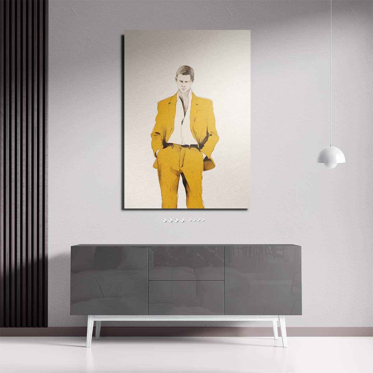 Elegante Stijl in Geel Kunstwerk-canvas-dibond-plexiglas-wanddecoratie-WallArtistic