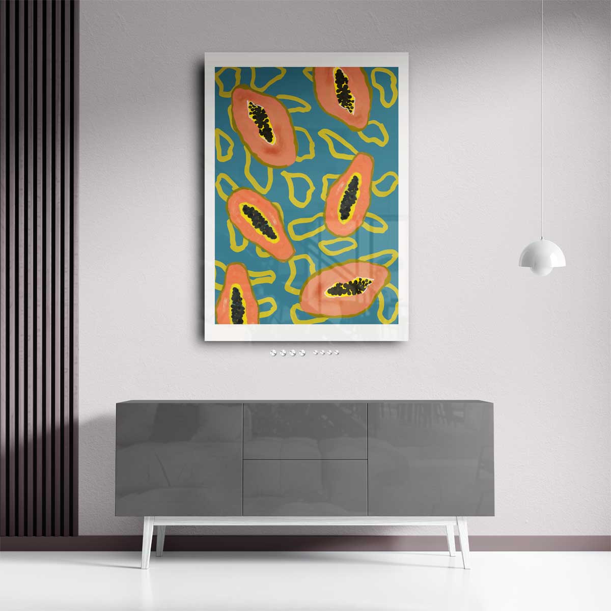 Tropische Papaya Print Kunstwerk-canvas-dibond-plexiglas-wanddecoratie-WallArtistic