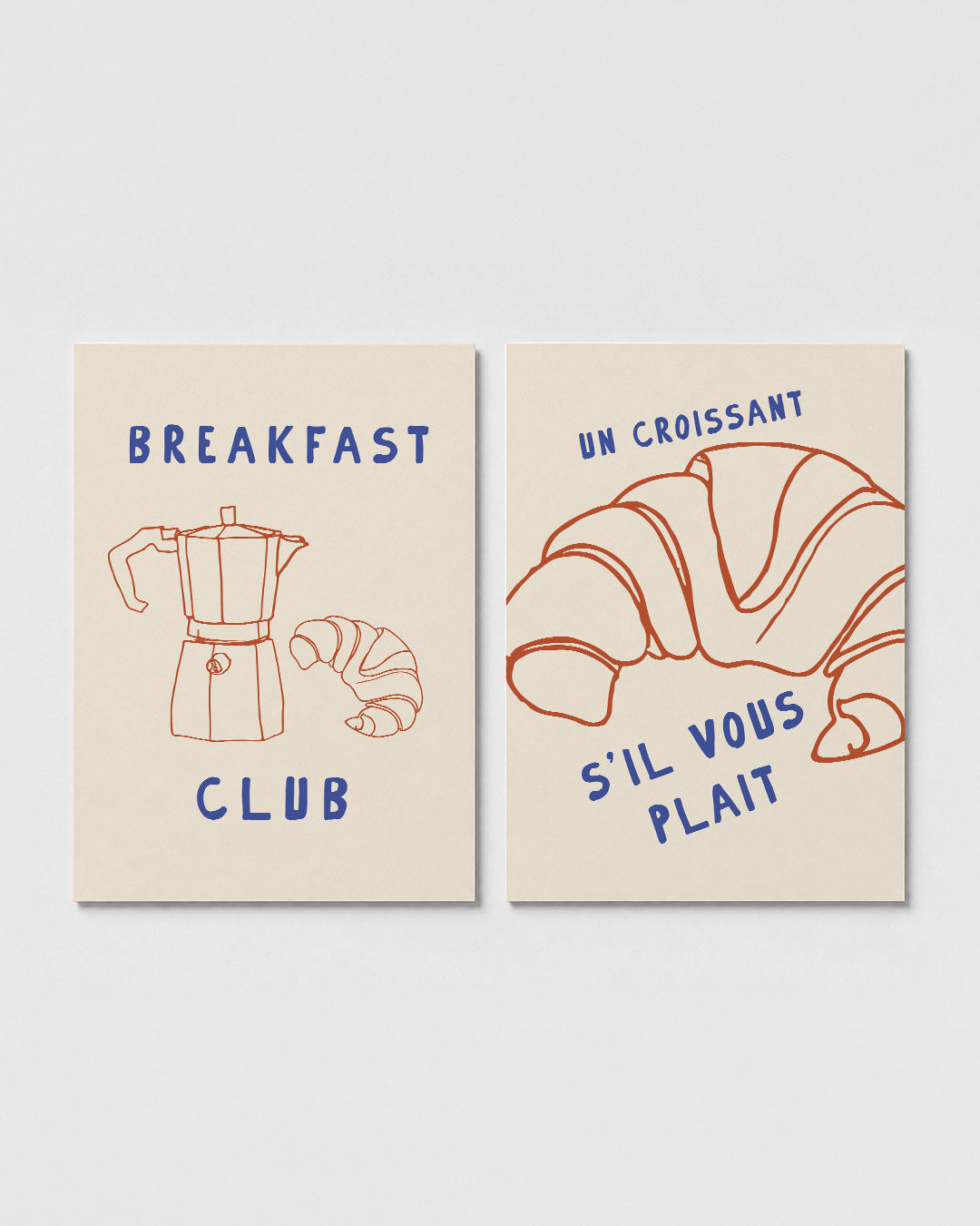 Ontbijt illustratie Posterset