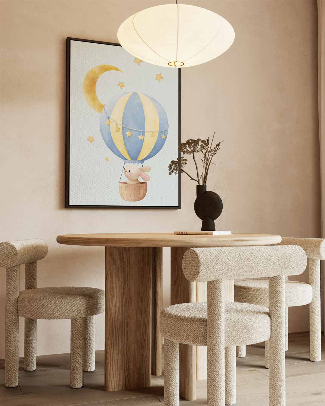 Dromerige Luchtballon Avontuur Kunstwerk-canvas-dibond-plexiglas-wanddecoratie-WallArtistic