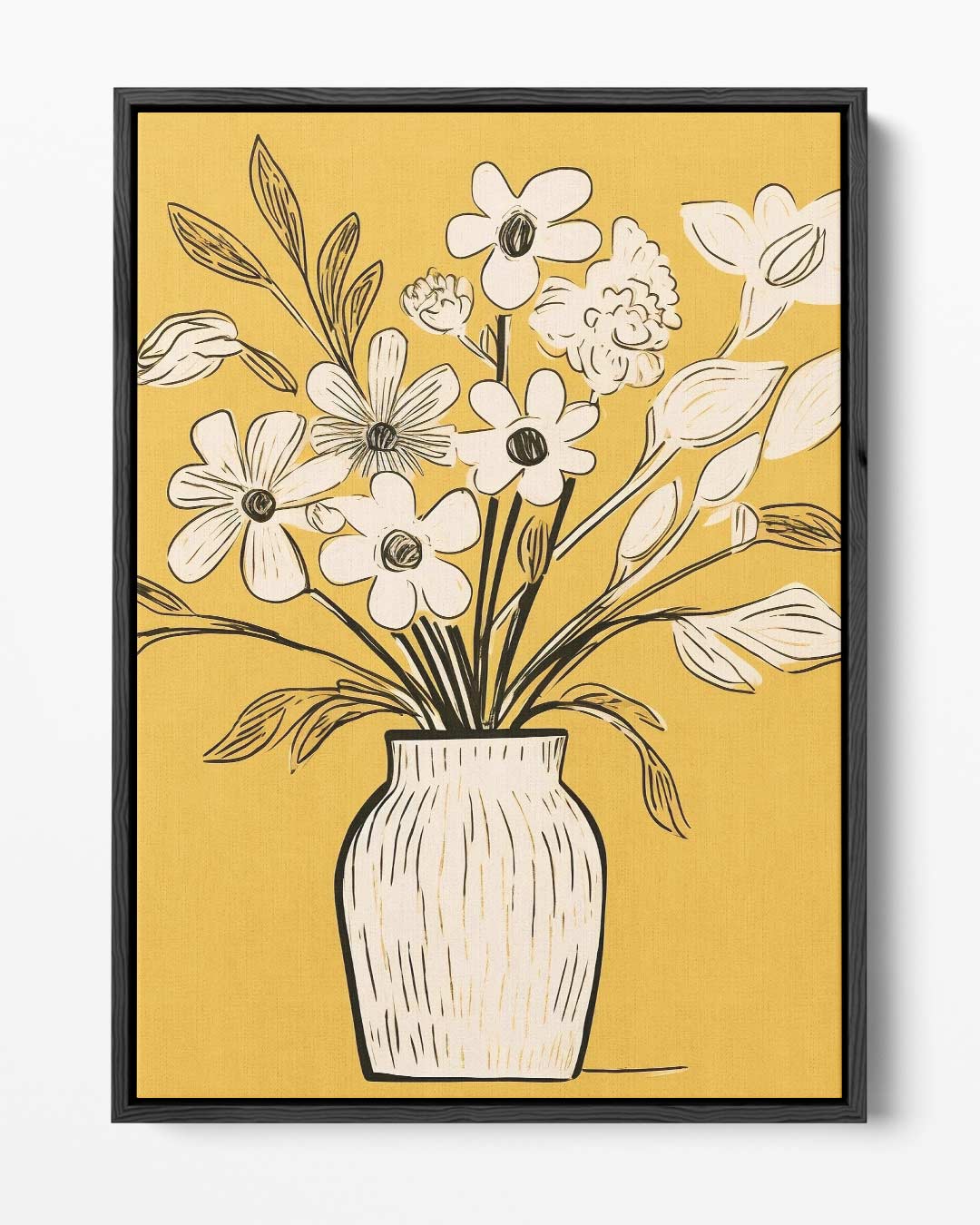 Bloemen in Gele Warmte Kunstwerk-canvas-dibond-plexiglas-wanddecoratie-WallArtistic