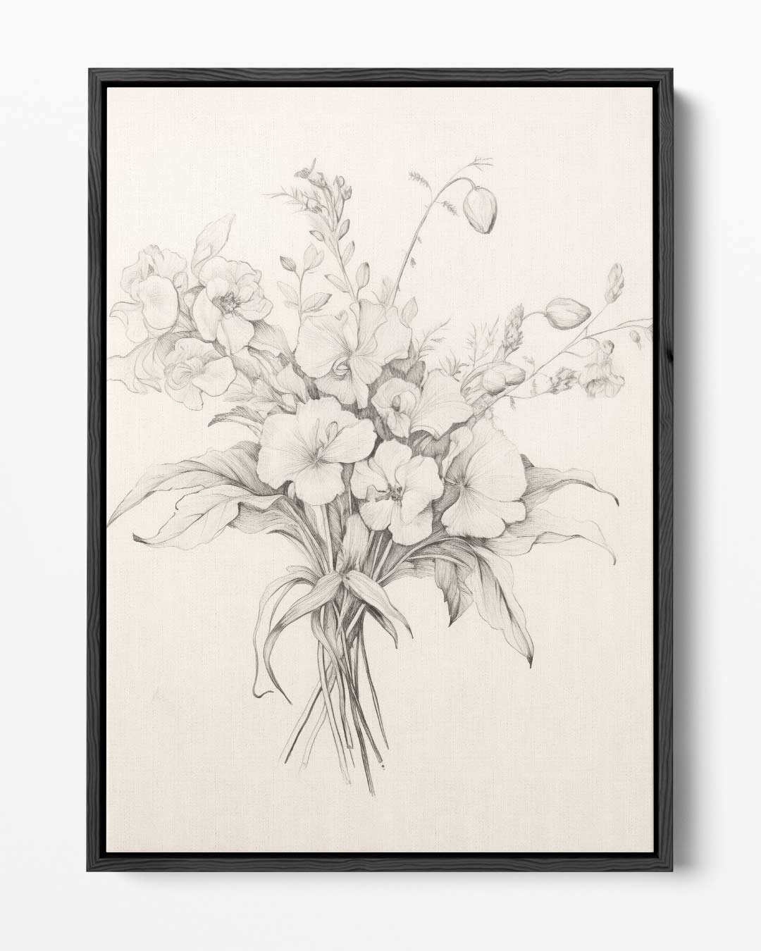 Elegante Bloemenschets Kunstwerk-canvas-dibond-plexiglas-wanddecoratie-WallArtistic