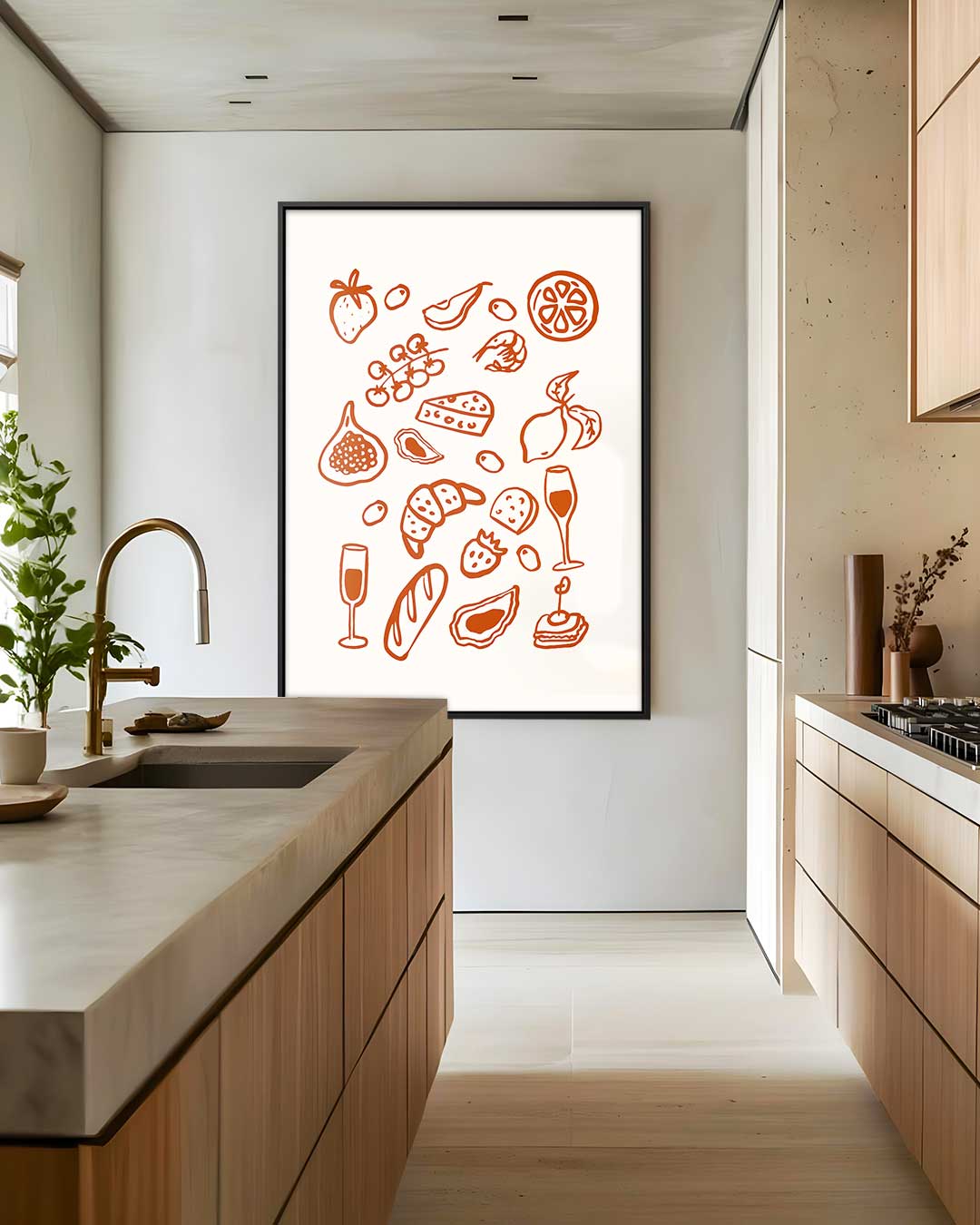 Eten & Drinken Illustratie Kunstwerk-canvas-dibond-plexiglas-wanddecoratie-WallArtistic
