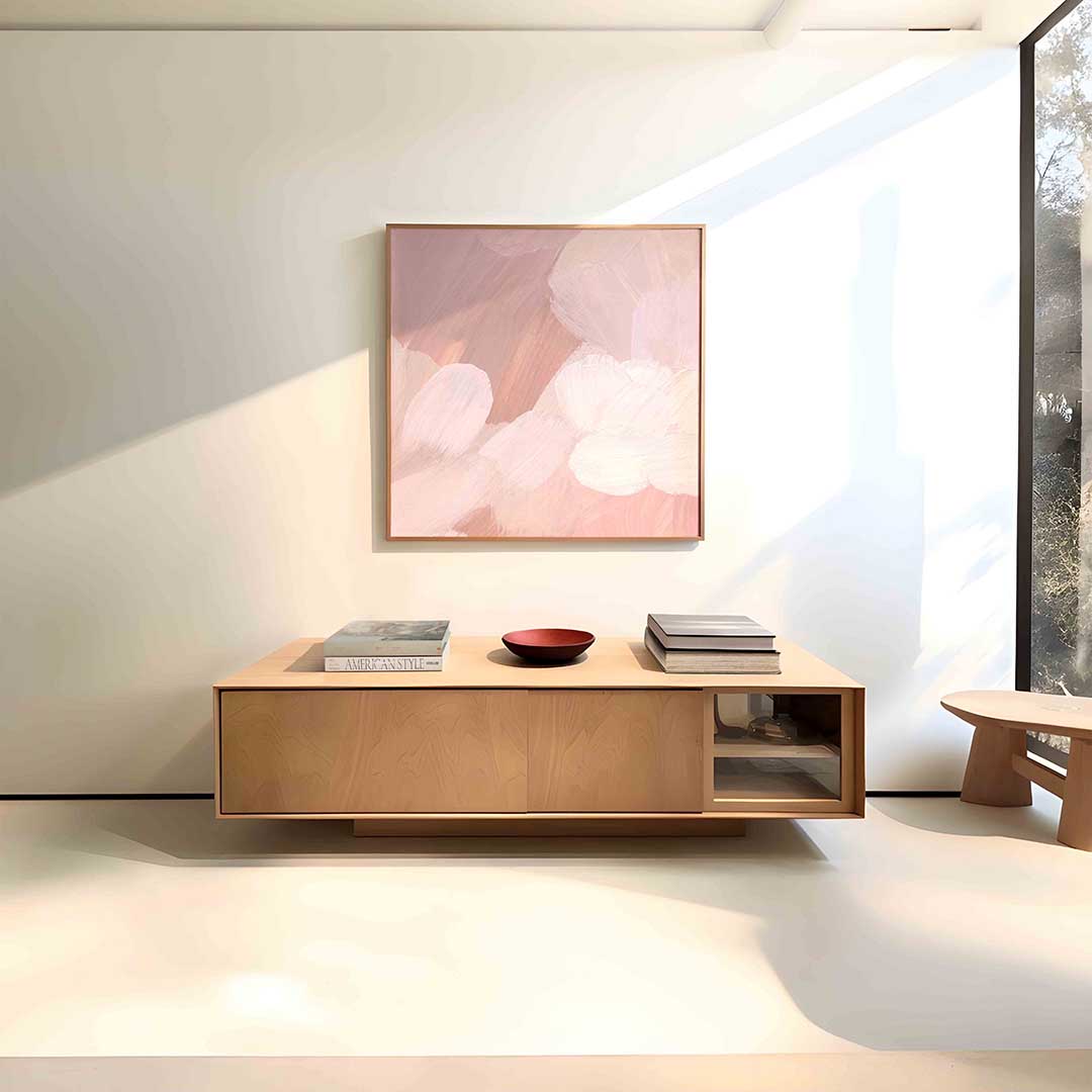 Abstracte roze penseelstreken Poster