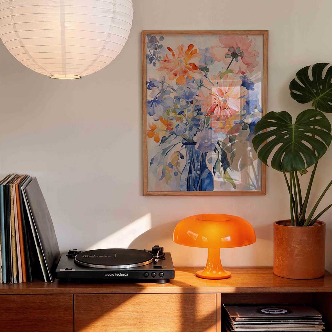 Bloemen in vaas Poster
