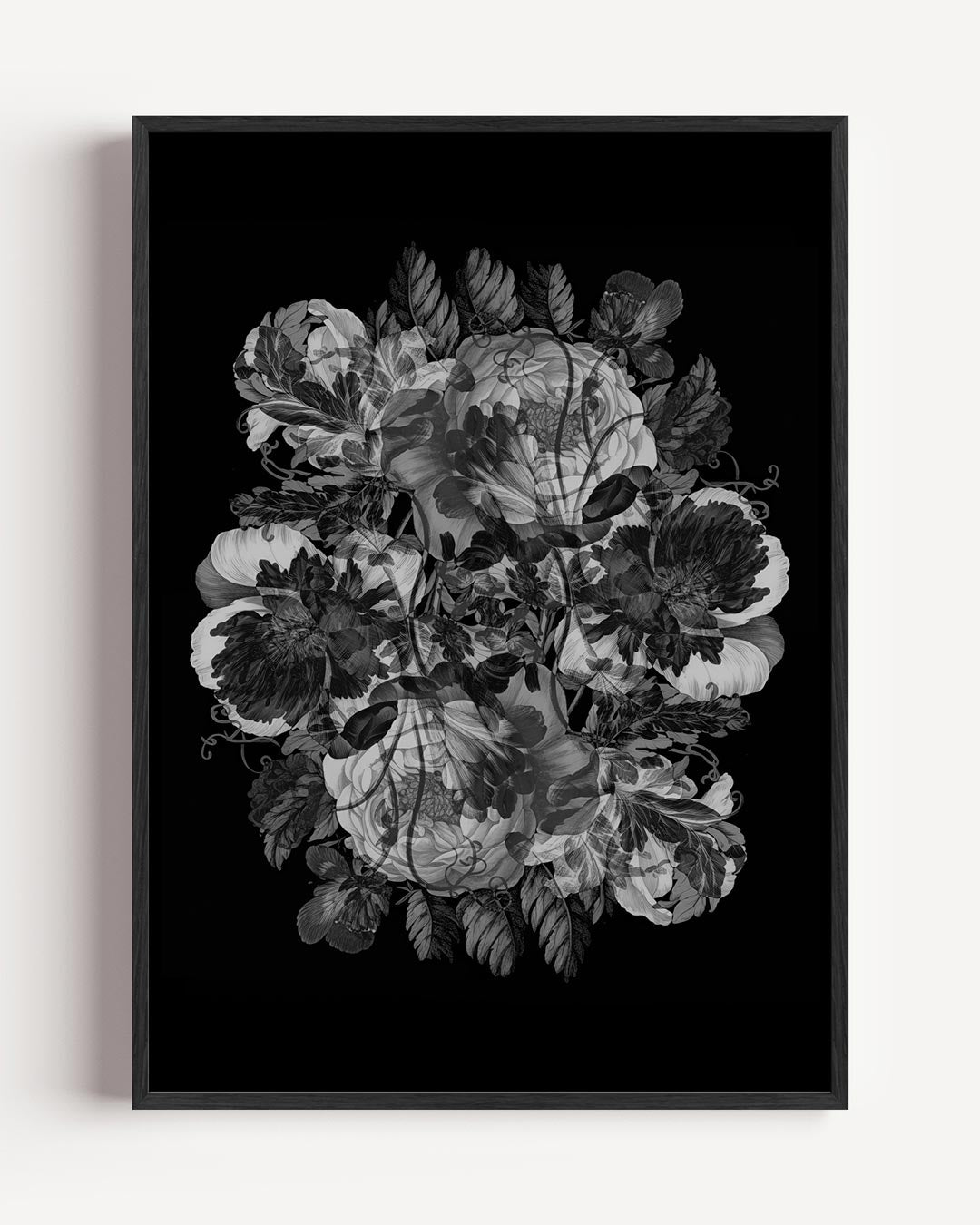 Bloemenpracht in Zwart-Wit Poster-WallArtistic