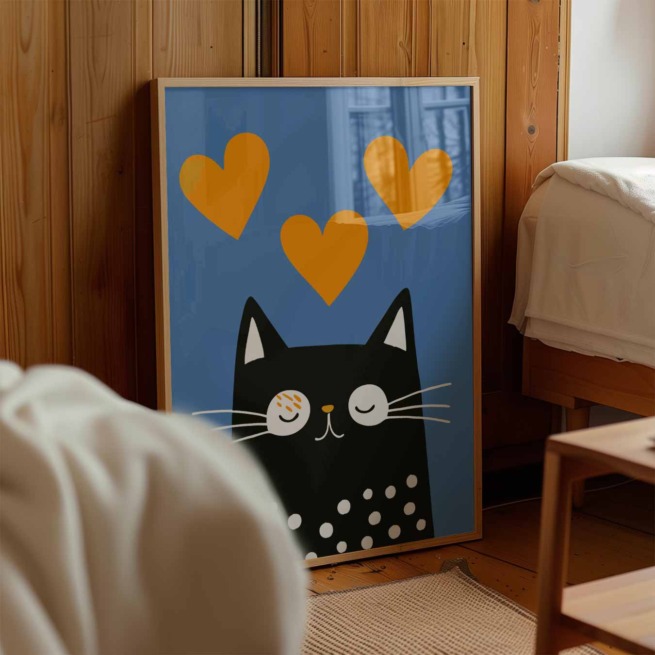 Schattige Kat Met Hartjes Poster