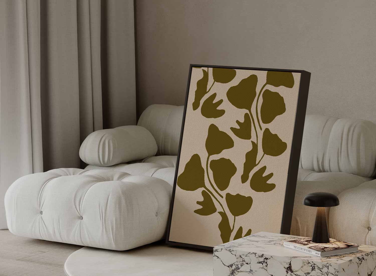 Ginkgo Groen: Natuurlijke Elegantie Kunstwerk-canvas-dibond-plexiglas-wanddecoratie-WallArtistic