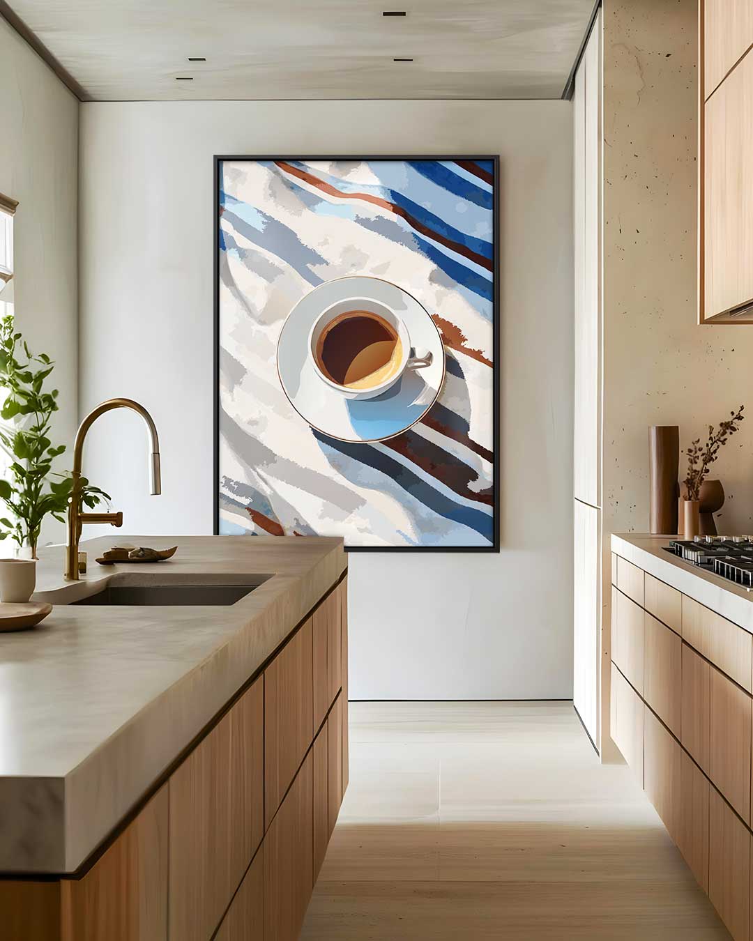Koffiepauze in de Zon Kunstwerk-canvas-dibond-plexiglas-wanddecoratie-WallArtistic