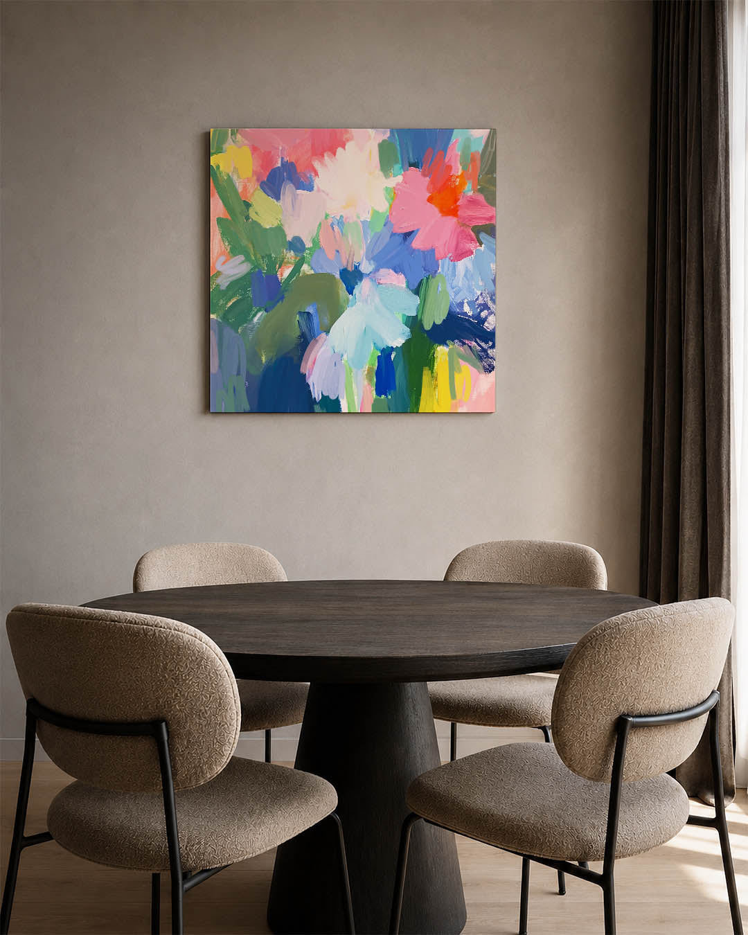 Kleurrijke bloemenvormen Kunstwerk