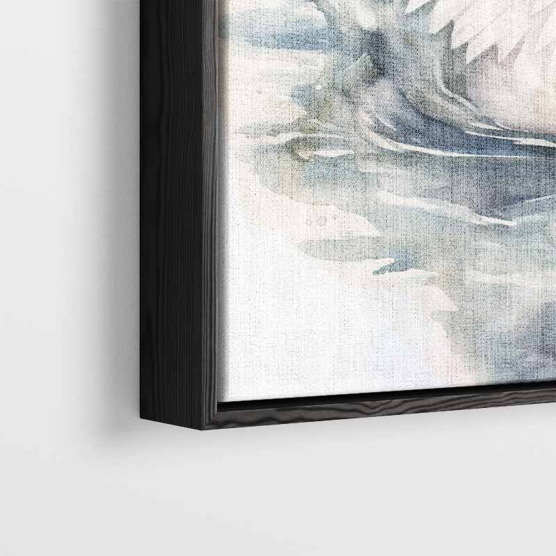 Elegante Zwaan in Beweging Kunstwerk-canvas-dibond-plexiglas-wanddecoratie-WallArtistic
