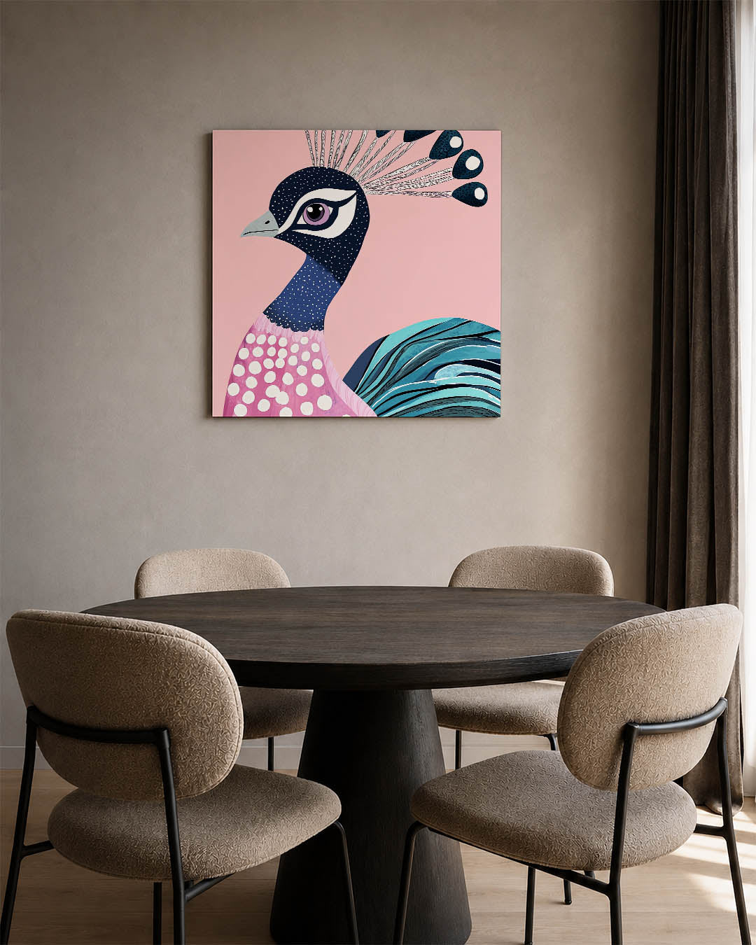 Vrolijke pauw Kunstwerk
