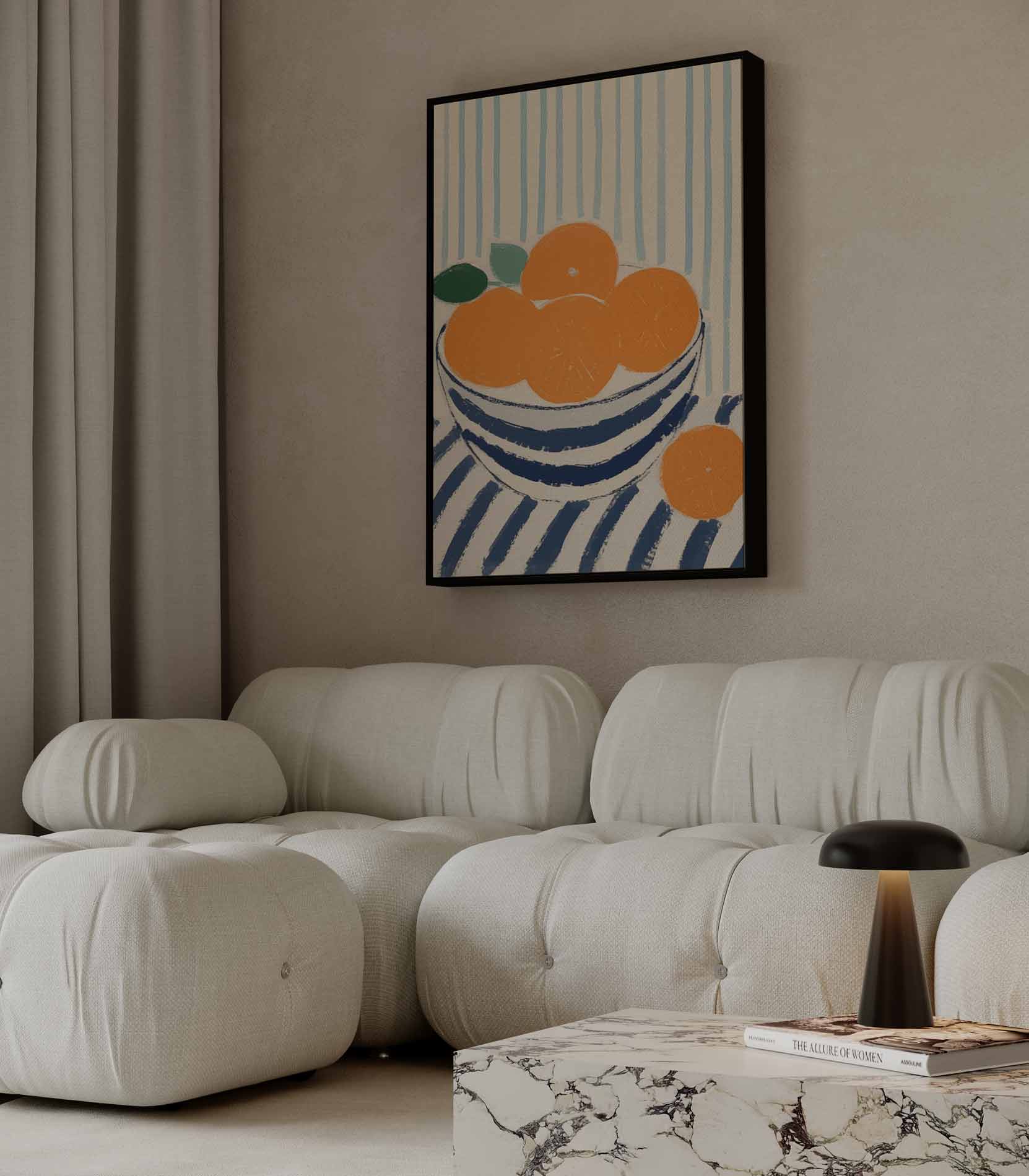 Zomers Stilleven met Mandarijnen Kunstwerk-canvas-dibond-plexiglas-wanddecoratie-WallArtistic