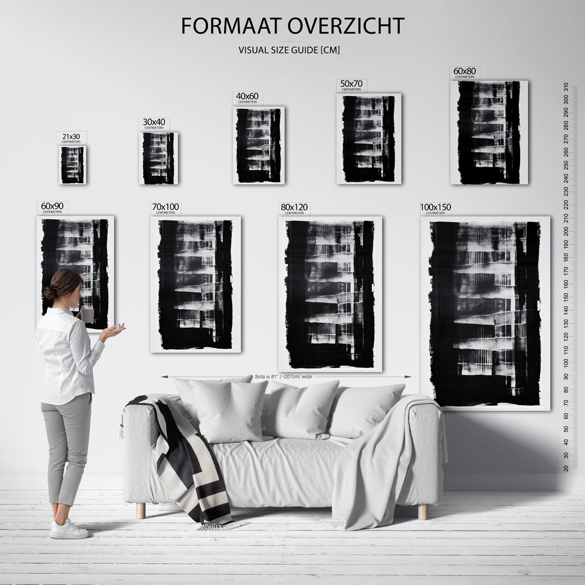 Abstracte zwart wit Poster
