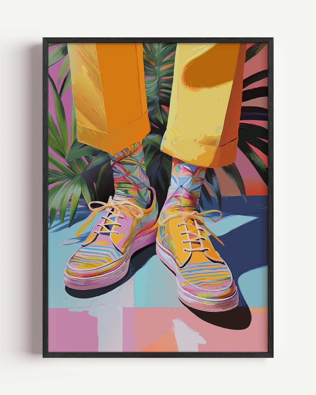 Kleurrijke Tropische Sneaker Vibes Poster