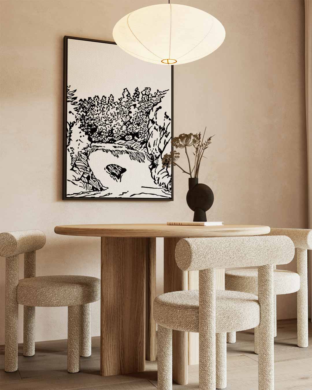 Zwart-wit Natuurlandschap Kunstwerk-canvas-dibond-plexiglas-wanddecoratie-WallArtistic