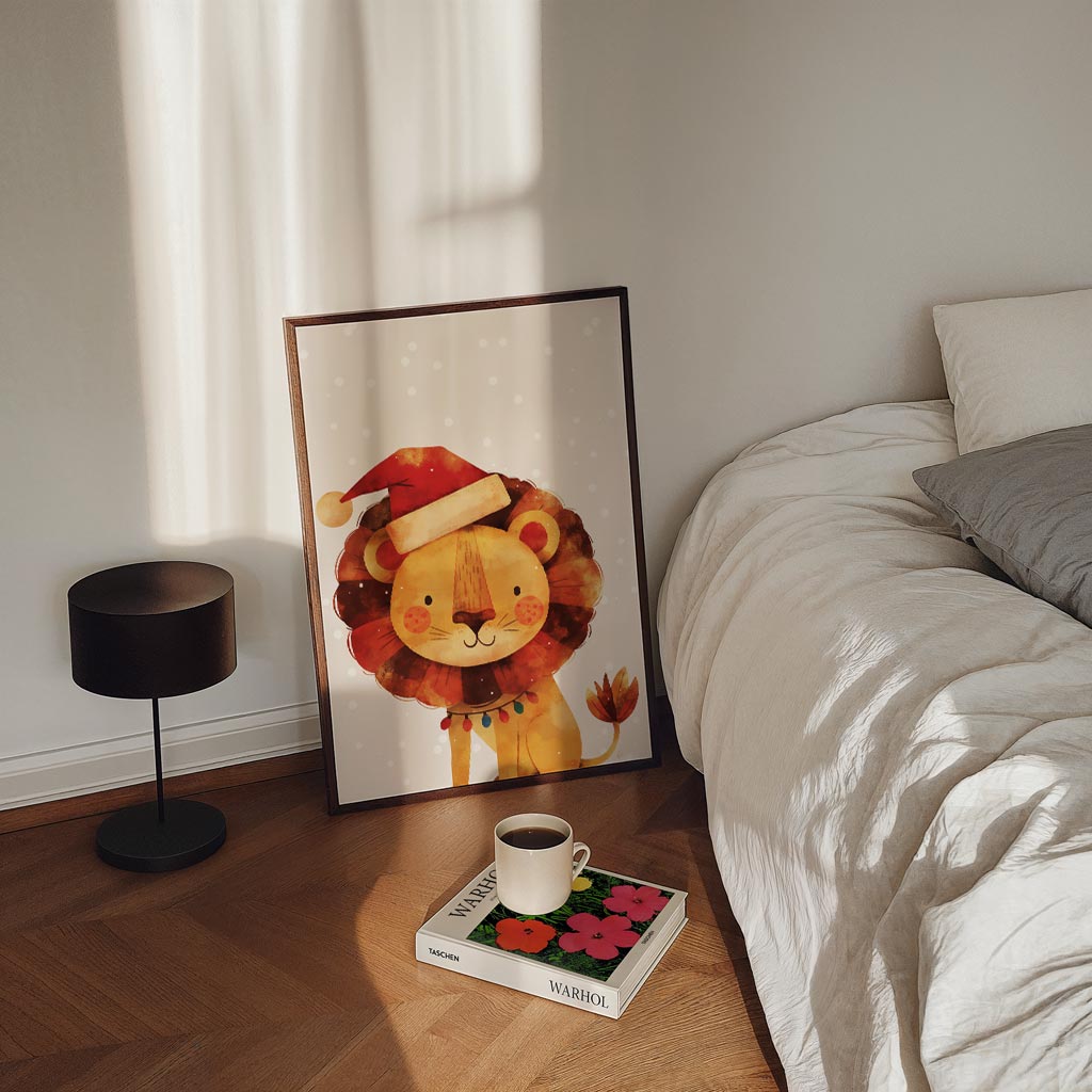 Kerstleeuw Feestposter