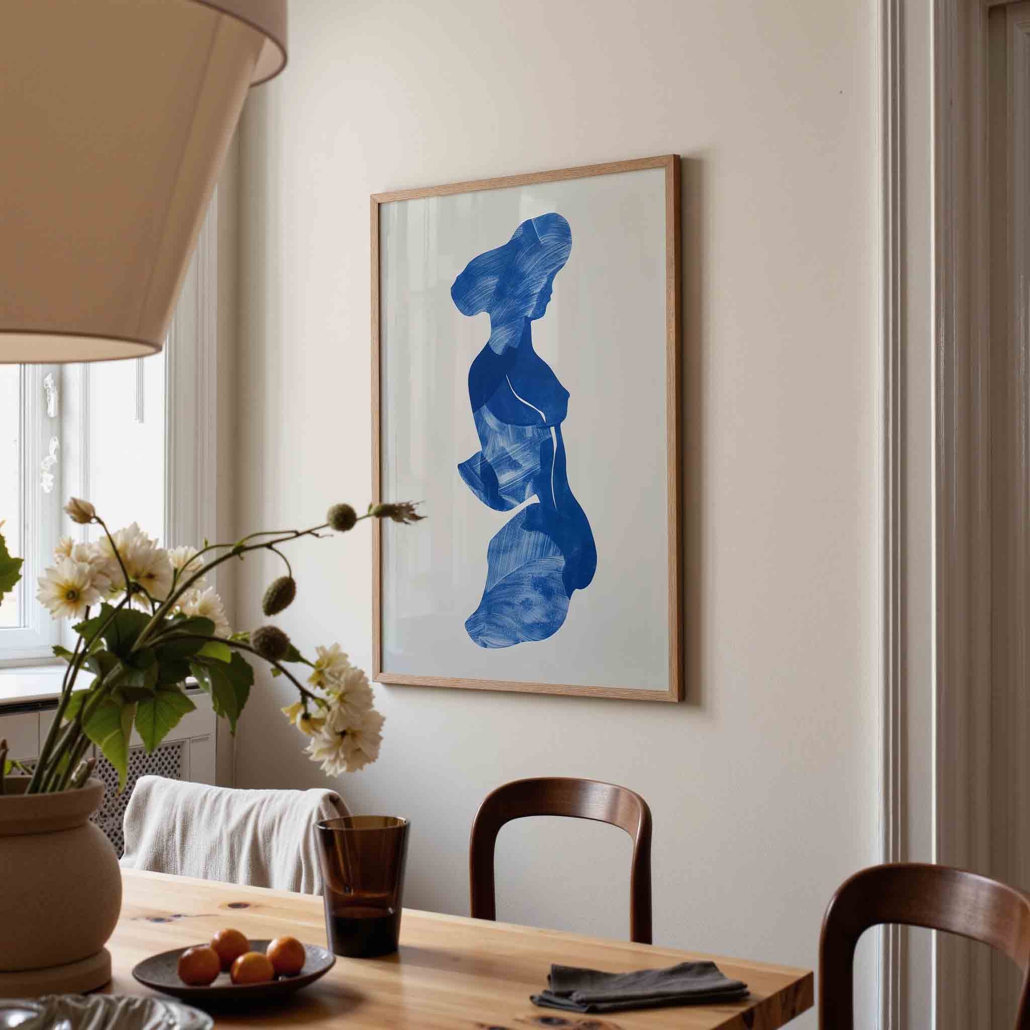 Blauwe figuur Poster