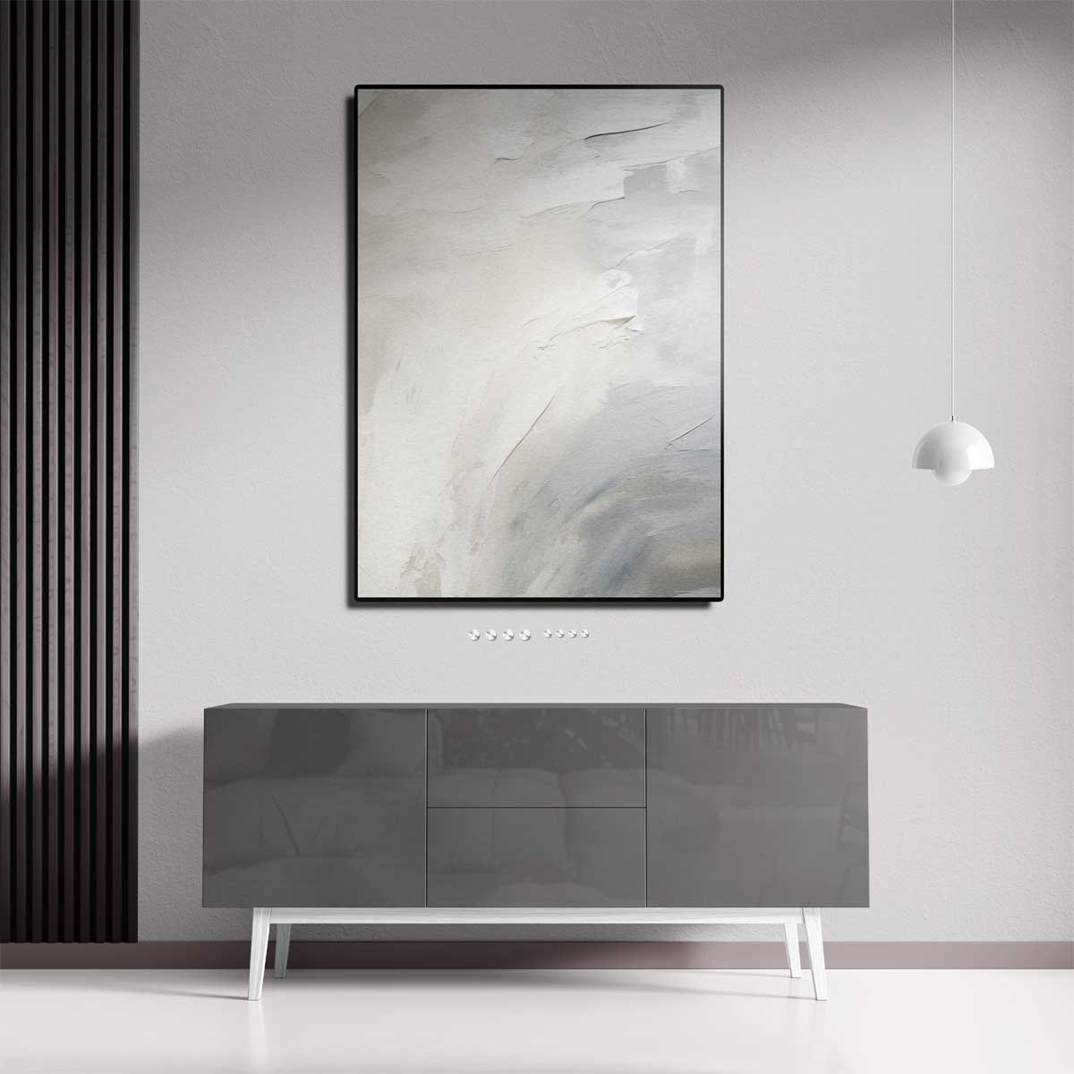 Sereniteit in Wit en Grijs Kunstwerk-canvas-dibond-plexiglas-wanddecoratie-WallArtistic