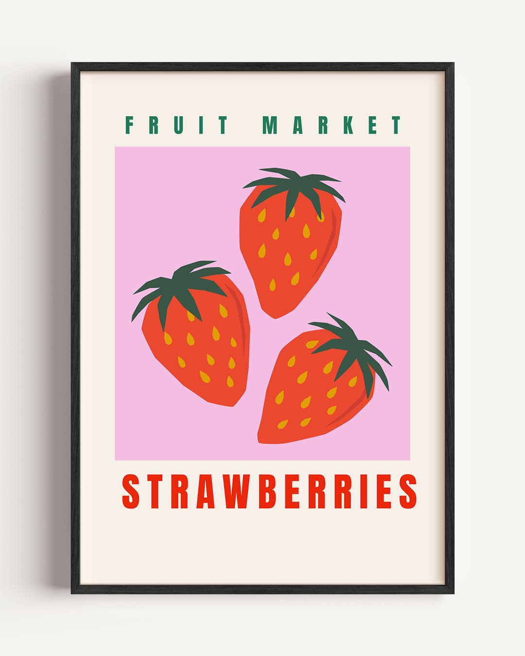 Vintage Aardbeienmarkt Poster
