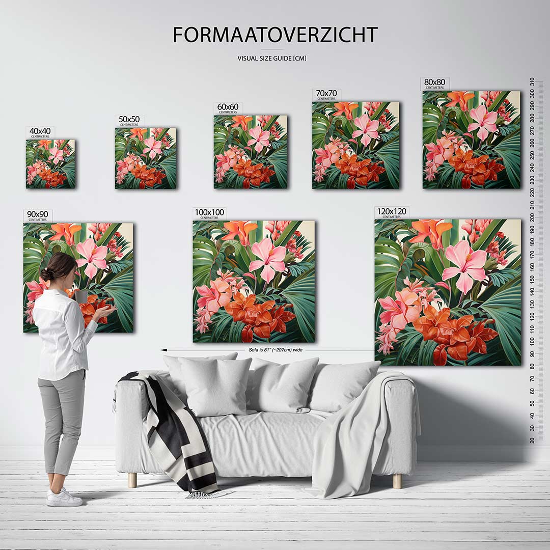 Bloemrijke jungle Kunstwerk