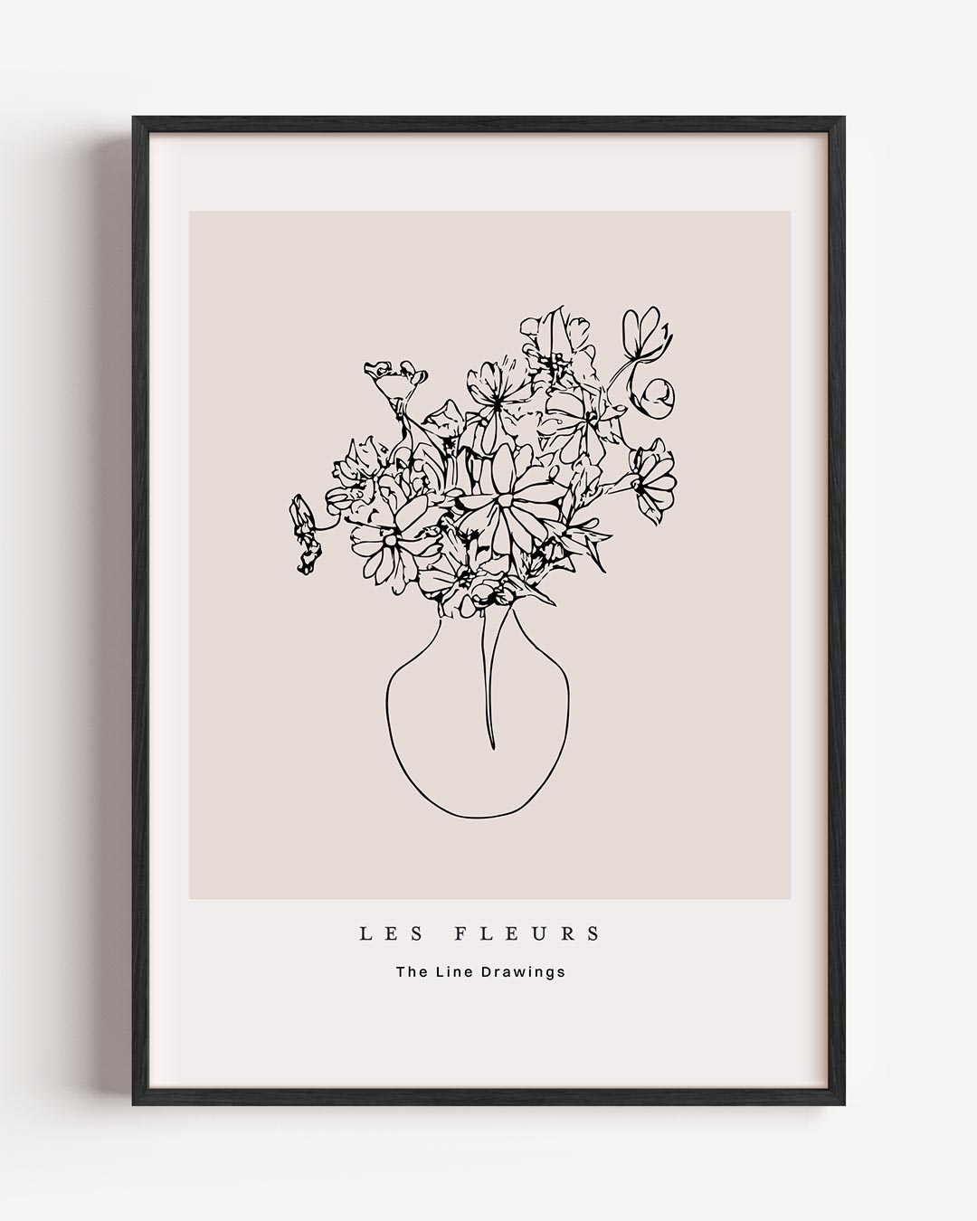 Elegante Bloemenlijntekening Poster-WallArtistic