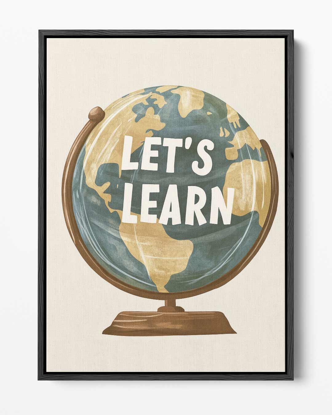 Wereldbol "Let's Learn Kunstwerk-canvas-dibond-plexiglas-wanddecoratie-WallArtistic