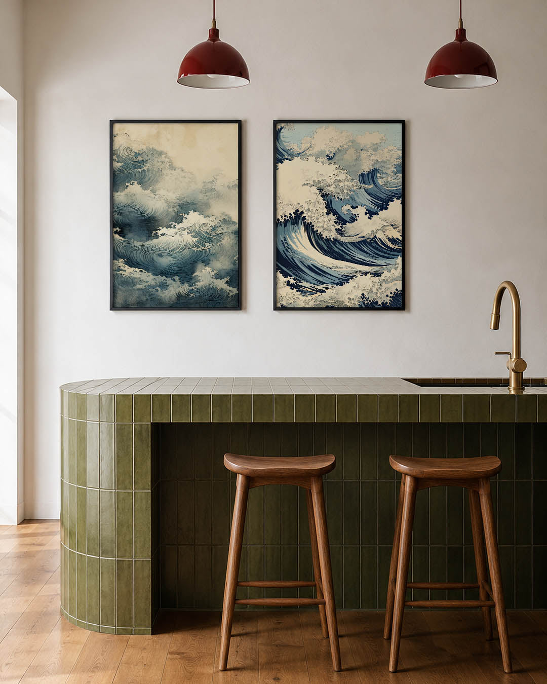 Golvend lijnenspel Posterset