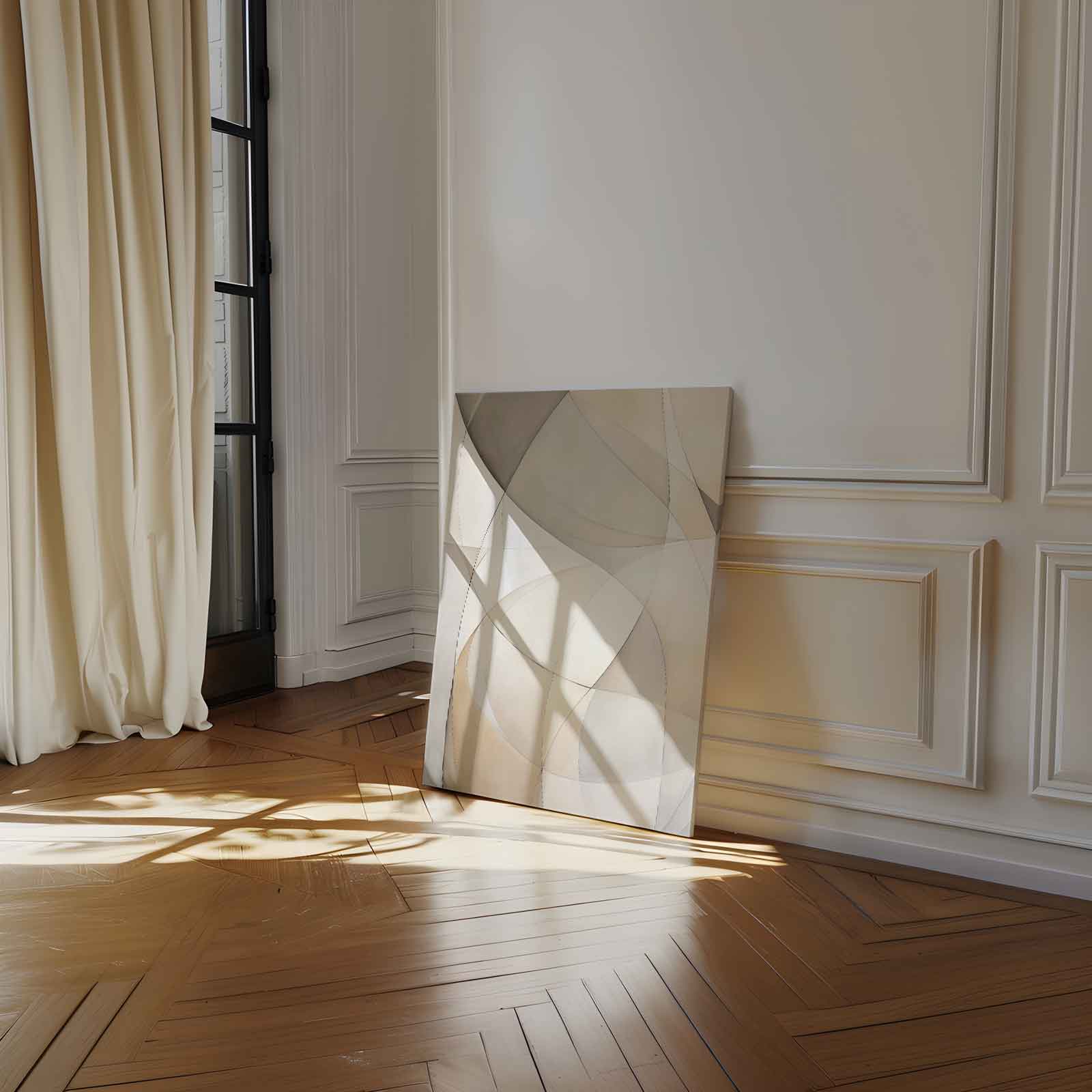 Subtiele Neutrale Golven Kunstwerk-canvas-dibond-plexiglas-wanddecoratie-WallArtistic