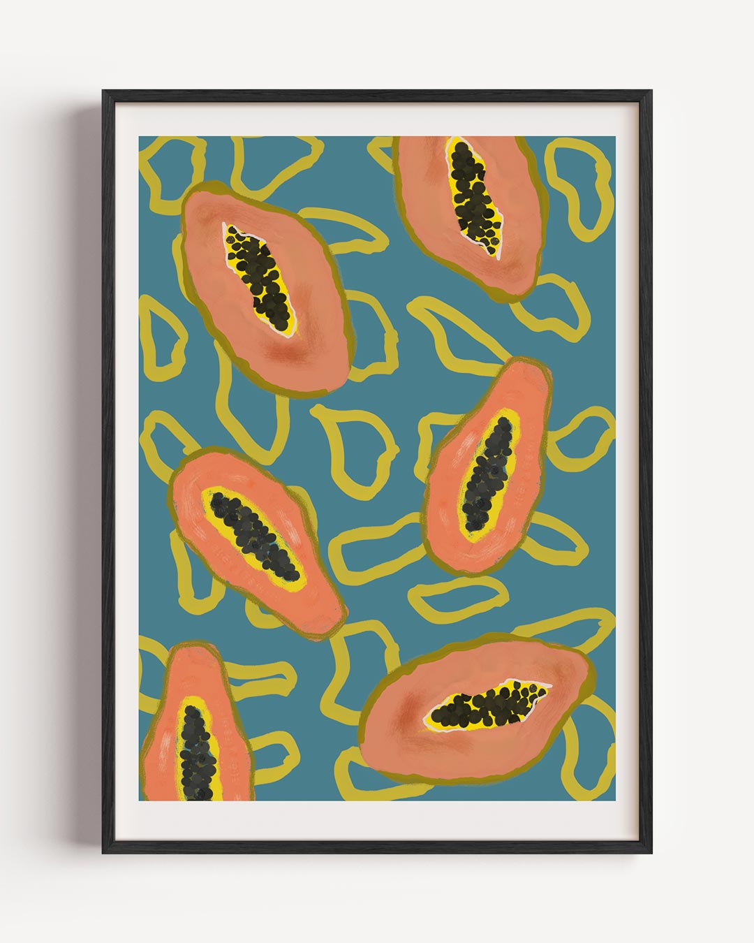 Tropische Papaja Print Poster-WallArtistic