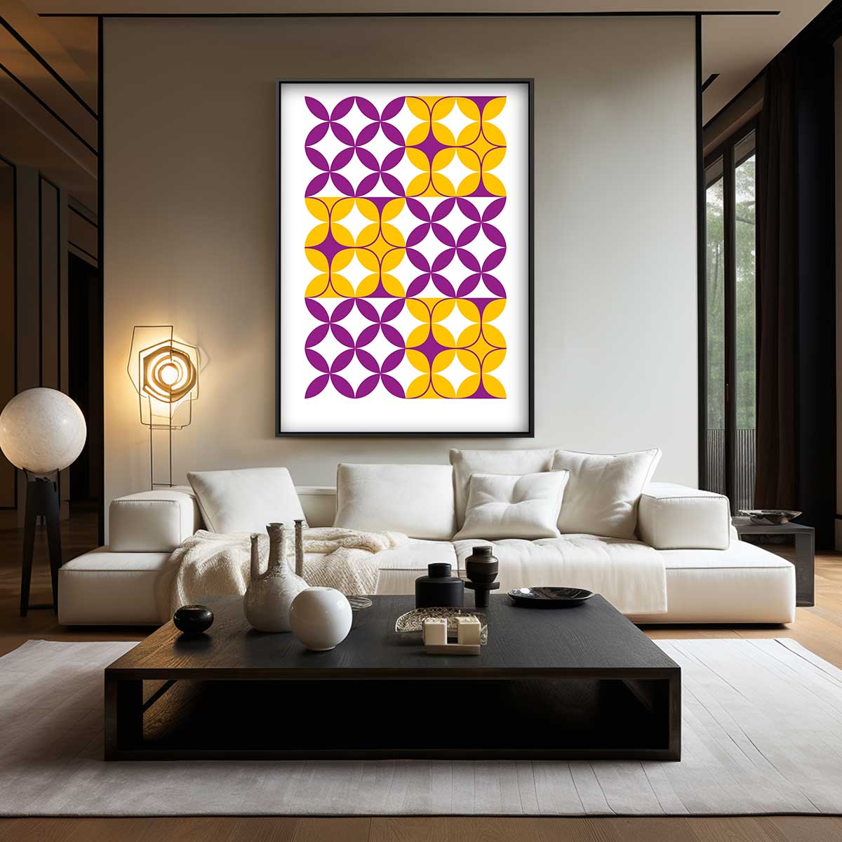 Kleurrijke Geometrische Patronen Kunstwerk-canvas-dibond-plexiglas-wanddecoratie-WallArtistic