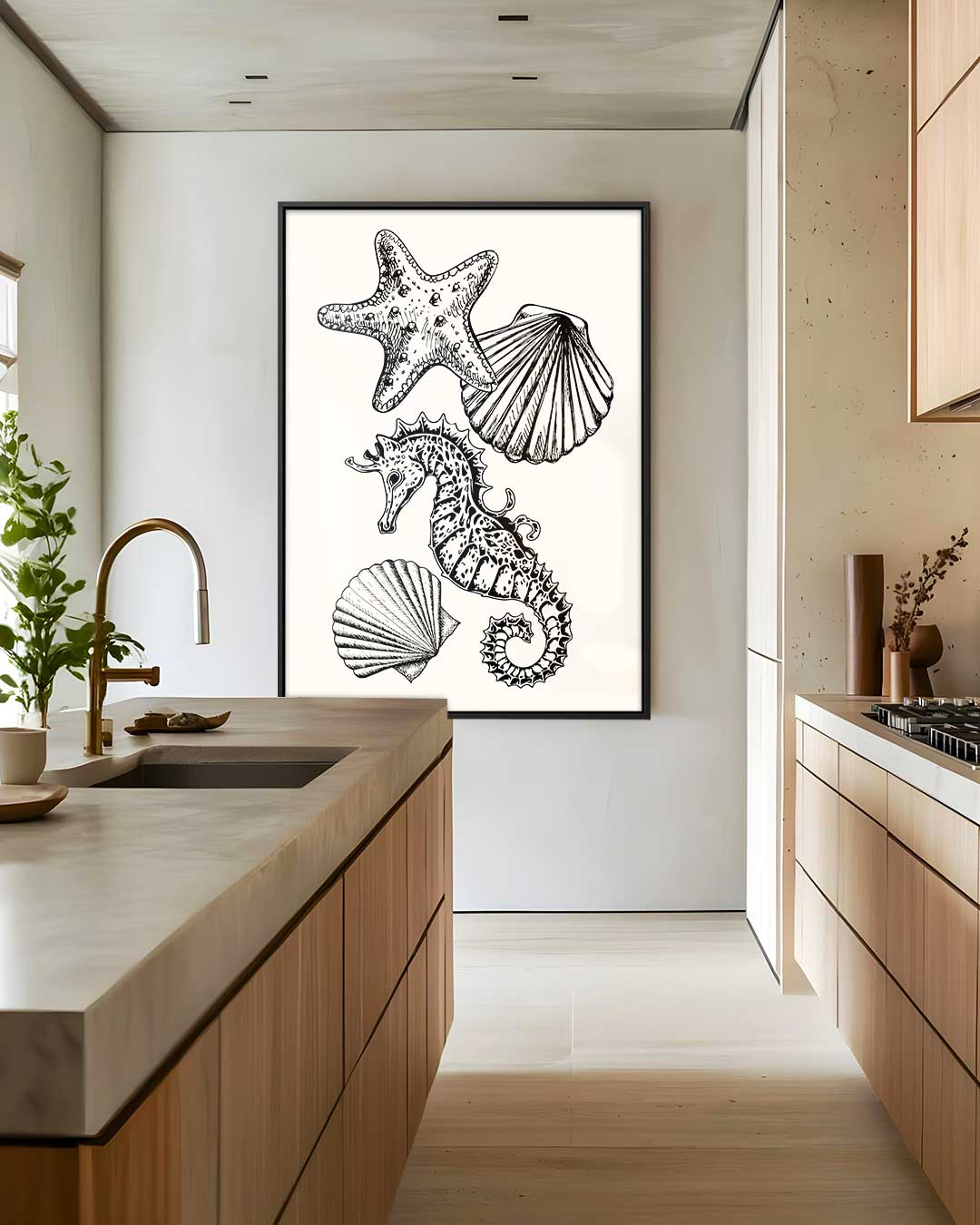 Zeeschatten Illustratie Kunstwerk-canvas-dibond-plexiglas-wanddecoratie-WallArtistic