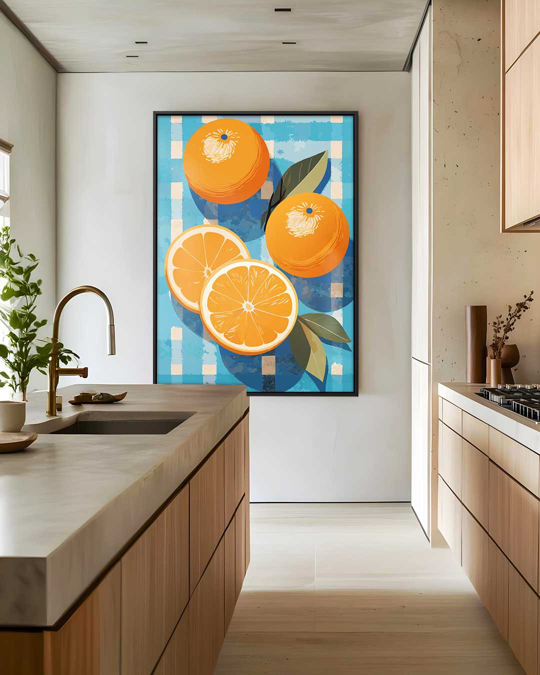 Zonnige Sinaasappeldroom Kunstwerk-canvas-dibond-plexiglas-wanddecoratie-WallArtistic
