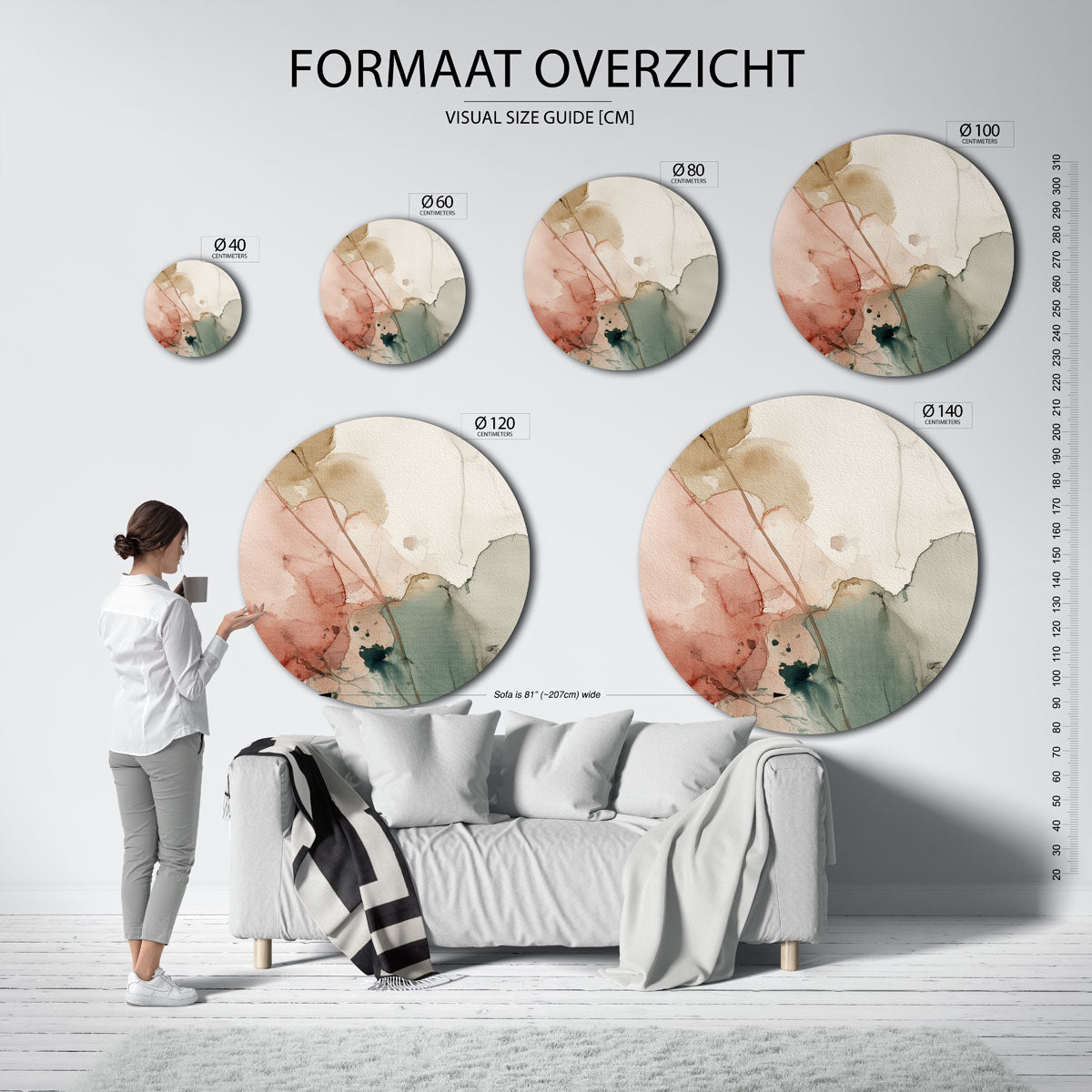 Abstracte vormen Muurcirkel
