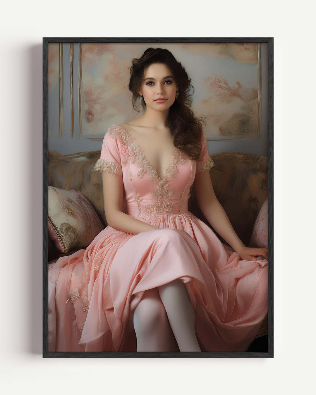 Elegante Vintage Stijl Vrouwelijke Kunstposter