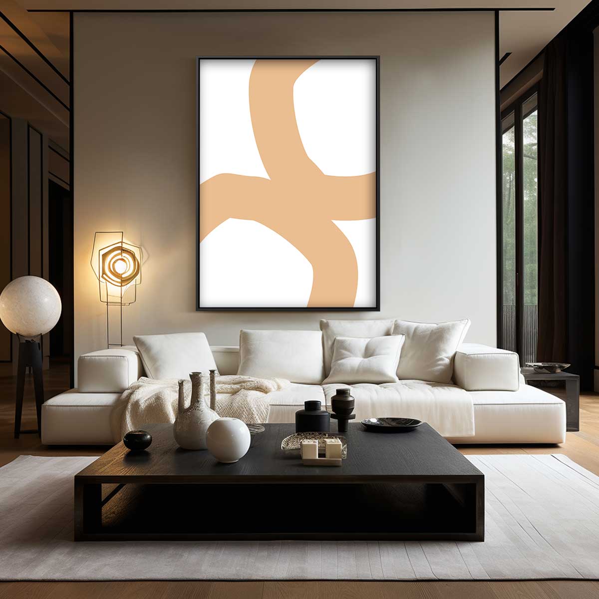Elegante Abstracte Compositie Kunstwerk-canvas-dibond-plexiglas-wanddecoratie-WallArtistic